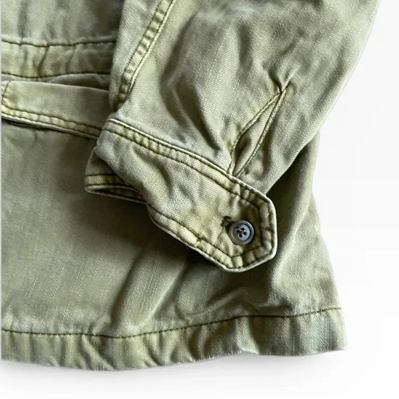 Free People Utility Jacket Olive Green size XS 100% Cotton Military Style Cargo - Picture 7 of 14